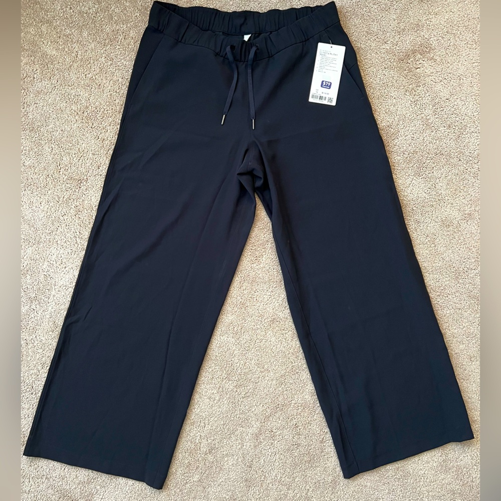 Lululemon black On the Fly wide leg pants. BNWT.